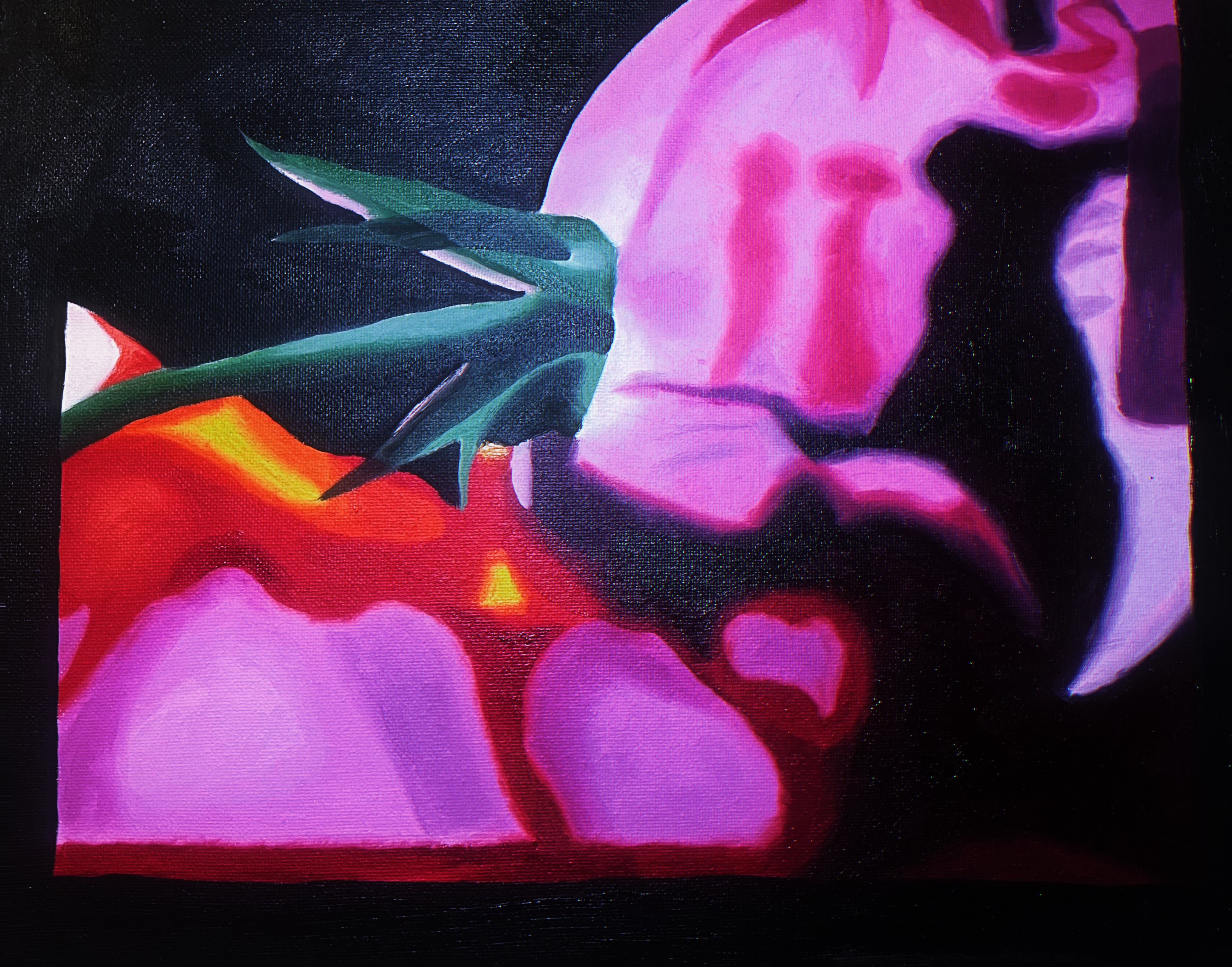 Abstract Spiky Pink Painting